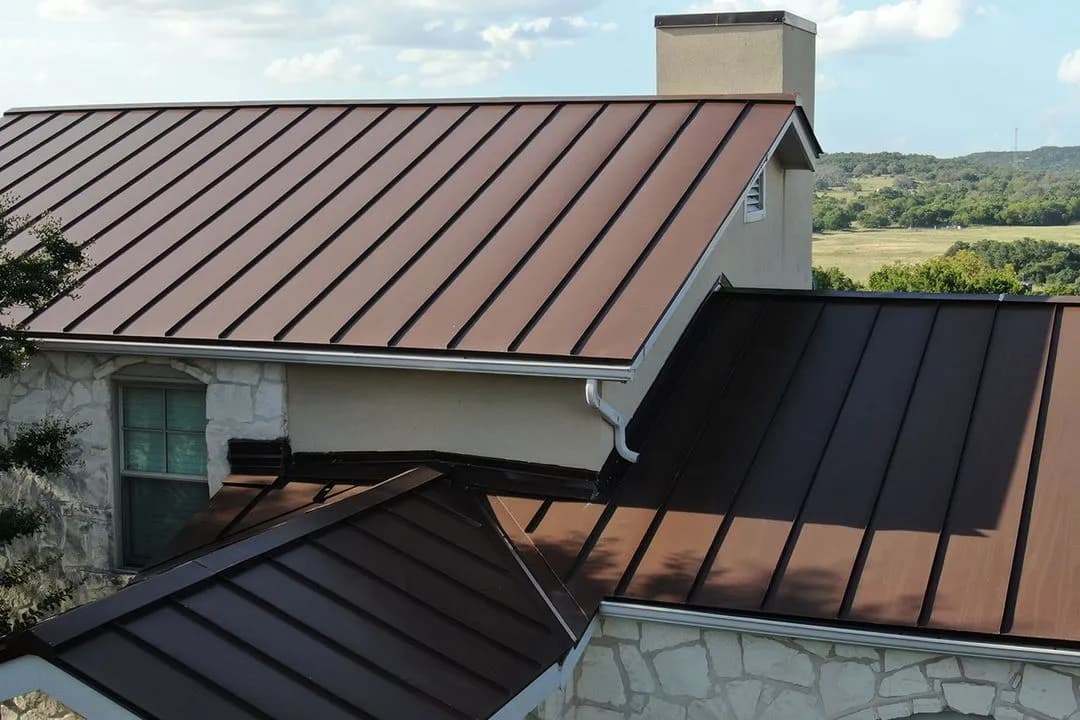 Aerial view of completed roof