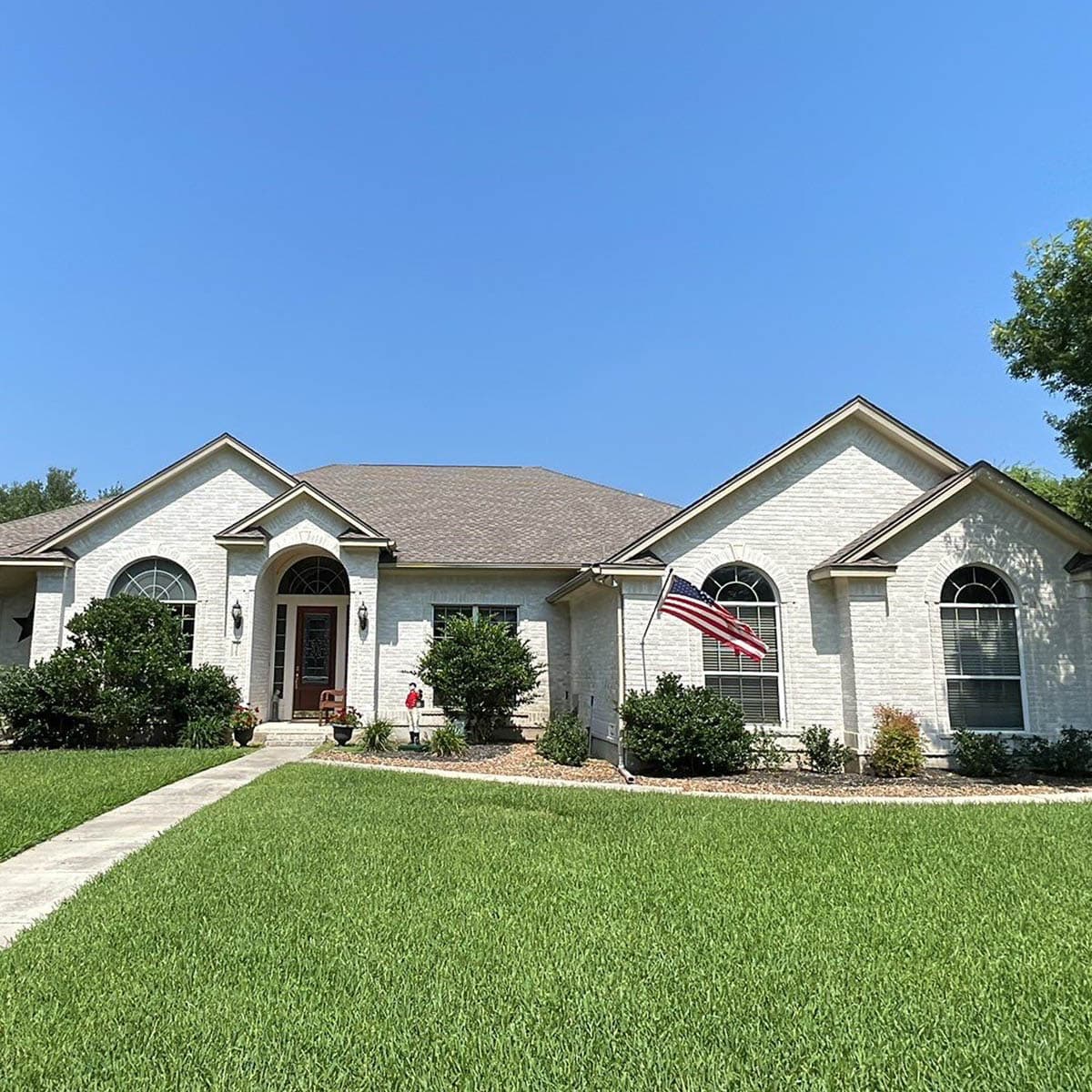 Roofing team at work